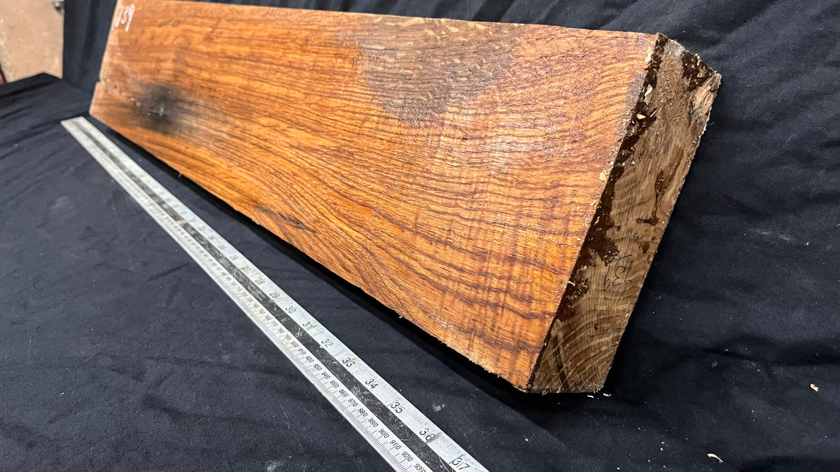 Brown oak, mantle, floating shelf 825 L x 161 W x 60 D mm     (739)