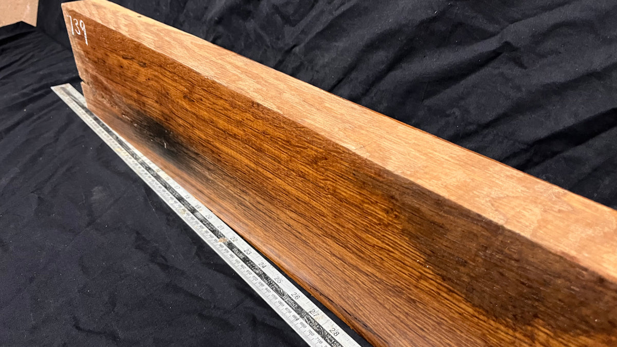 Brown oak, mantle, floating shelf 825 L x 161 W x 60 D mm     (739)
