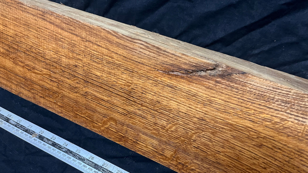 Brown oak, mantle, floating shelf 825 L x 161 W x 60 D mm     (739)