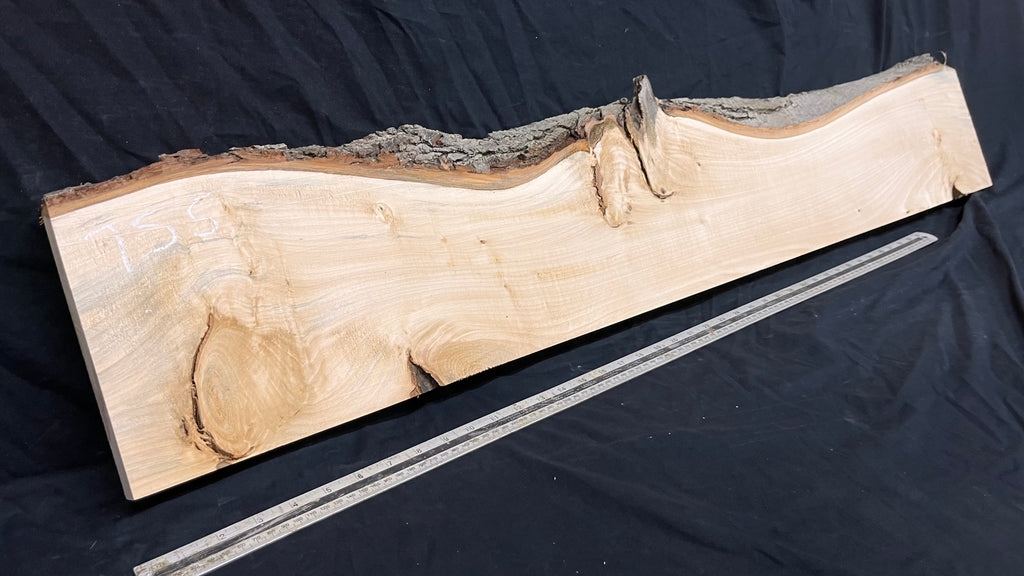 Wood carving block, lime wood shelf  1266 L x 224 W x 40 D mm        (755)