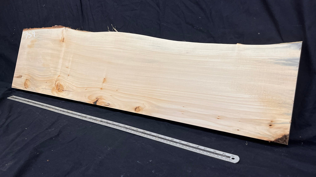 Wooden shelf, window sill, lime wood carving plank  1196 L x 297 W x 37 D mm        (759)