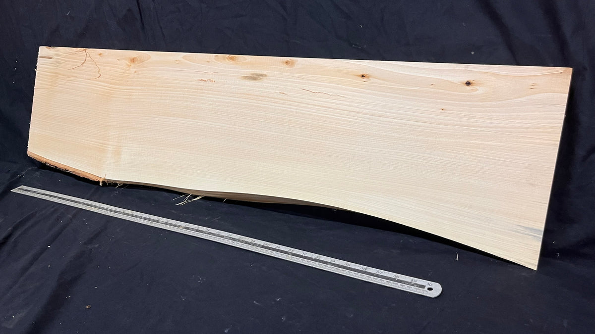 Wooden shelf, window sill, lime wood carving plank  1196 L x 297 W x 37 D mm        (759)