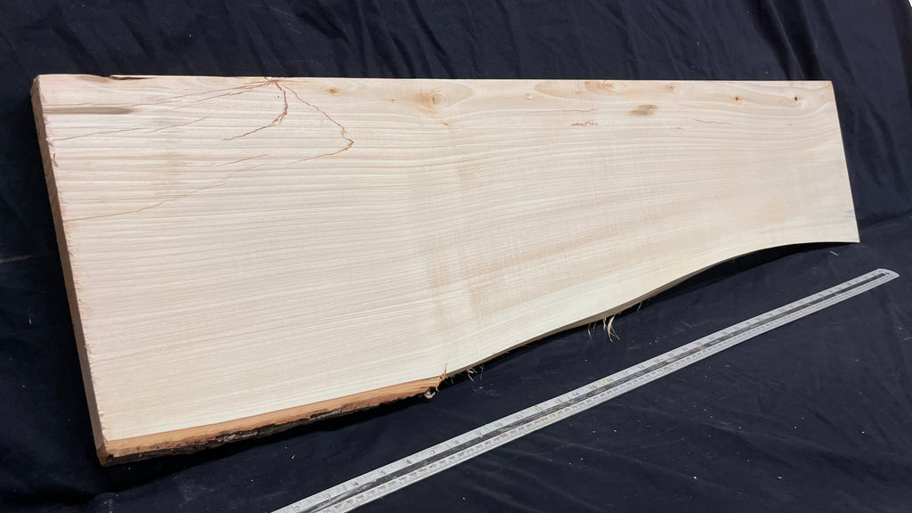 Wooden shelf, window sill, lime wood carving plank  1196 L x 297 W x 37 D mm        (759)