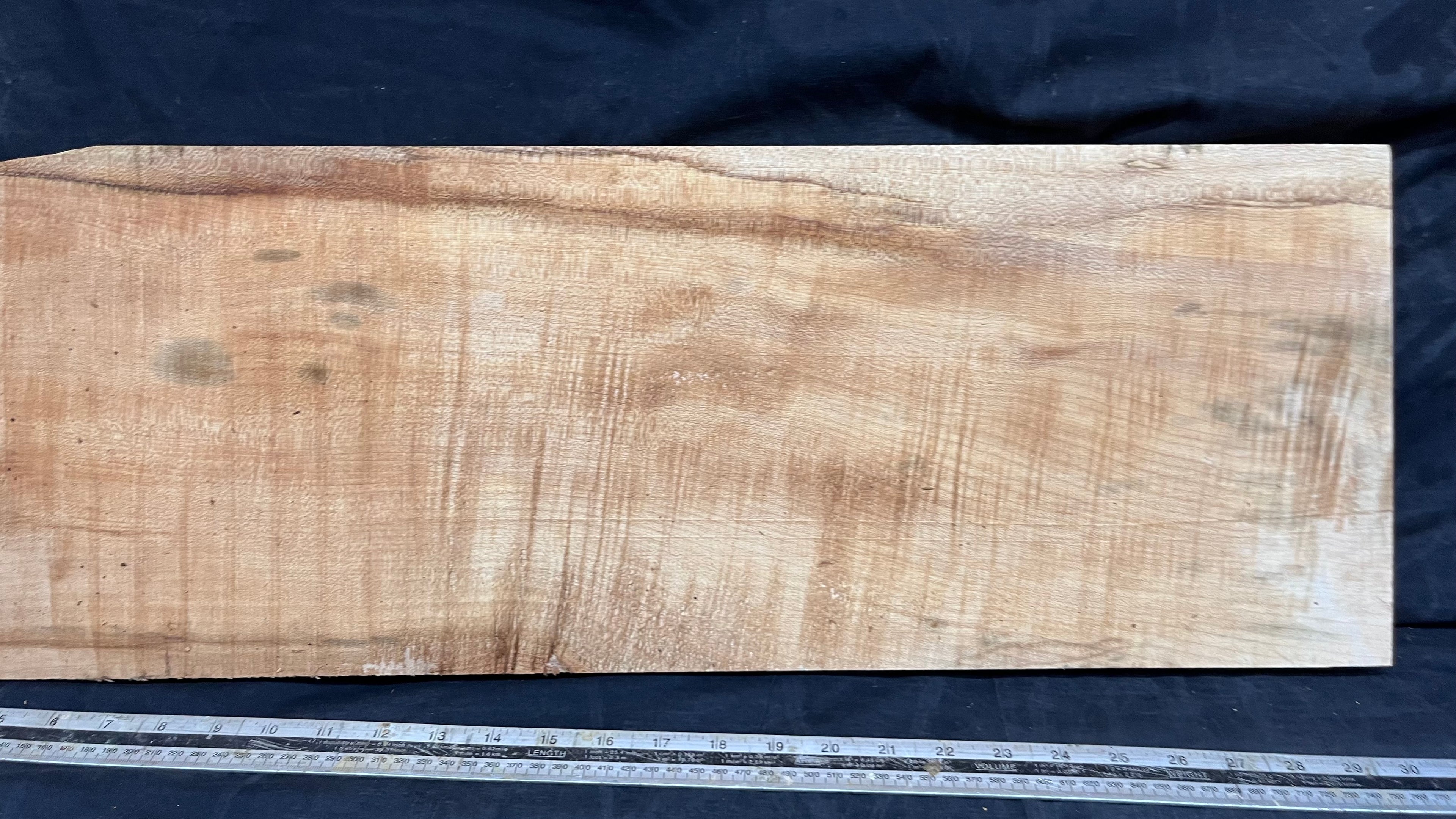 Rippled sycamore tone wood, guitar drop top 710 L x 250 W x 22 D (mm)    (626)
