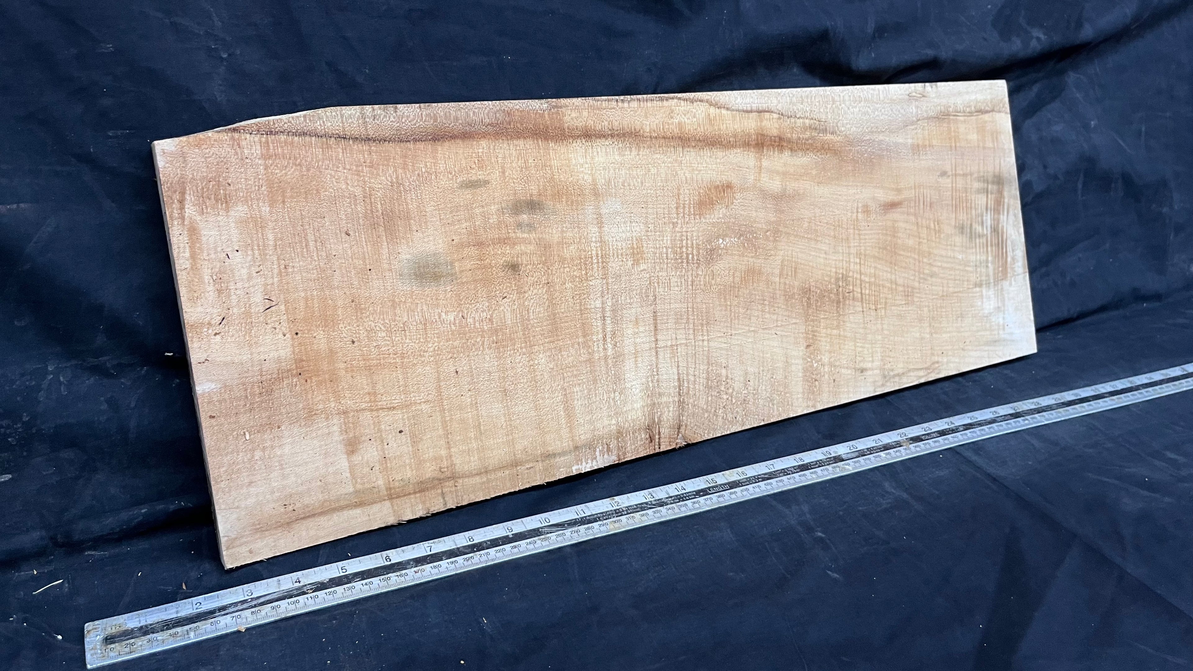 Rippled sycamore tone wood, guitar drop top 710 L x 250 W x 22 D (mm)    (626)