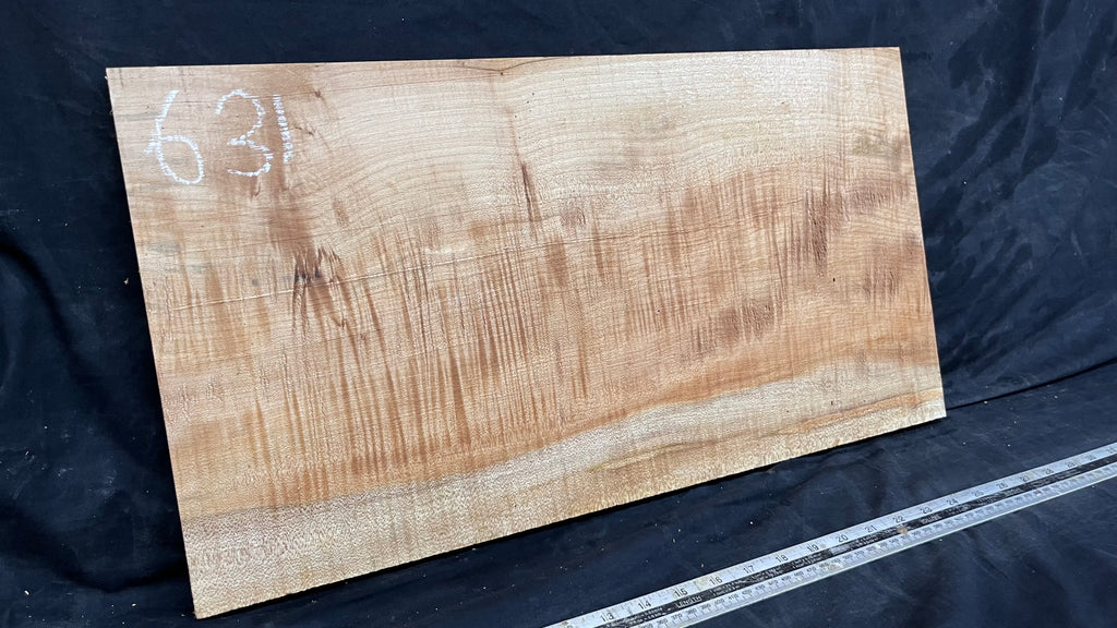 Rippled sycamore tone wood, guitar drop top 575 L x 306 W x 20 D mm     (631)