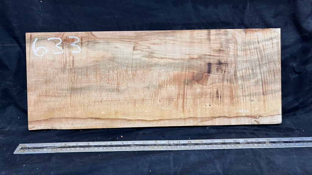 Rippled sycamore tone wood, guitar drop top 606 L x 231 W x 20 D mm     (633)