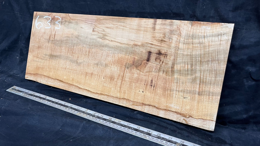 Rippled sycamore tone wood, guitar drop top 606 L x 231 W x 20 D mm     (633)