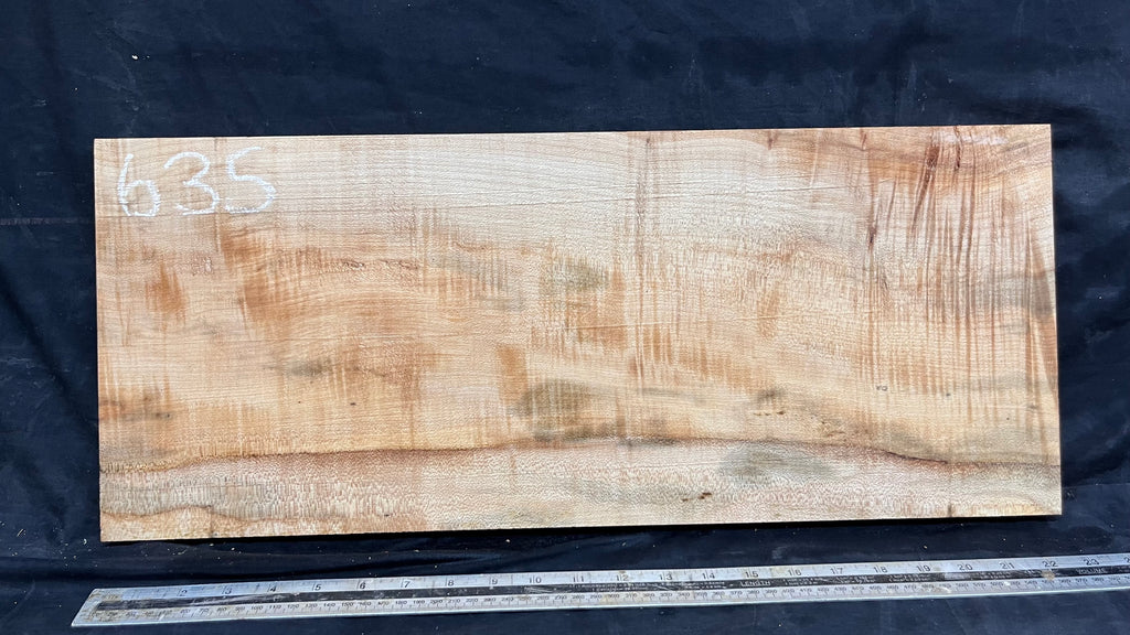 Rippled sycamore tone wood, guitar drop top 599 L x 248 W x 18 D mm     (635)