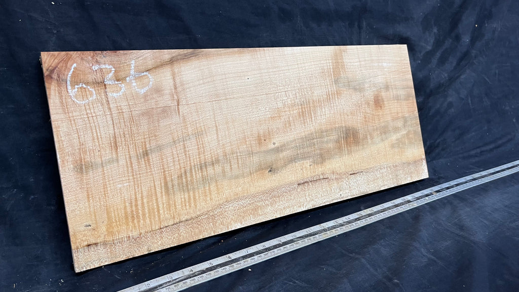 Rippled sycamore tone wood, guitar drop top 598 L x 247 W x 20 D mm     (636)