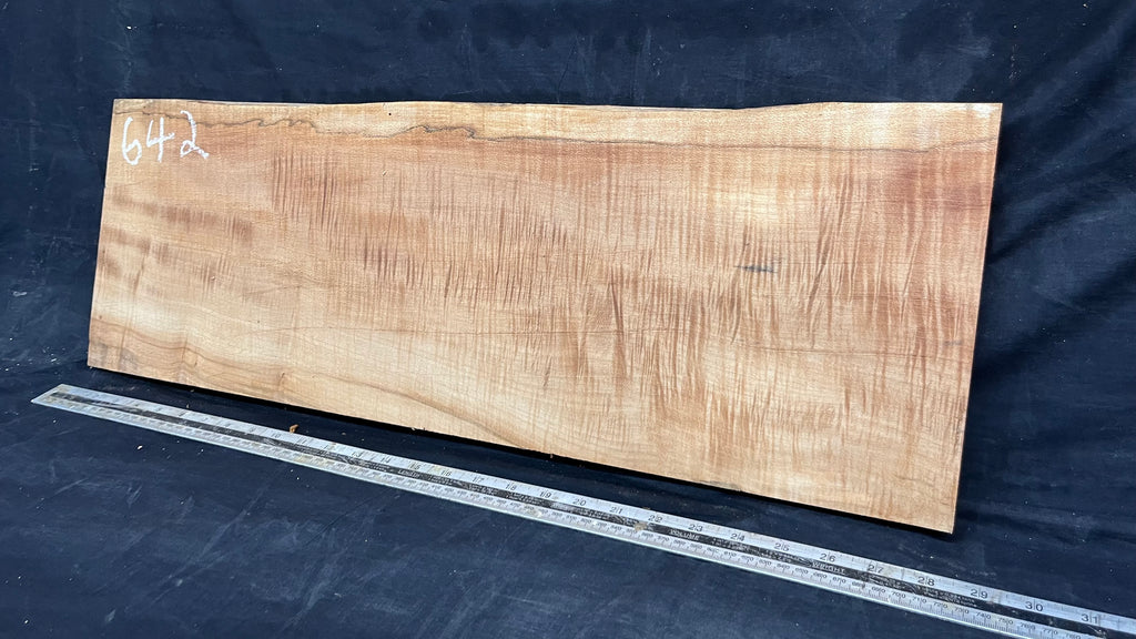 Rippled sycamore tone wood, guitar drop top 714 L x 237 W x 20 D mm     (642)