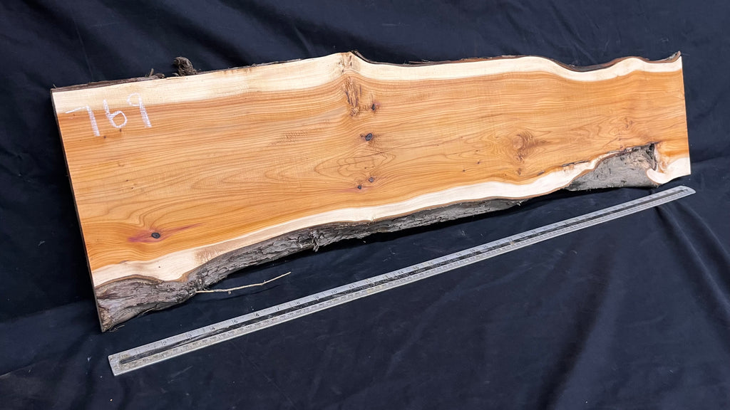 Coffee table top yew, slab, board 1079 L x 245 W x 28 D mm    (769)