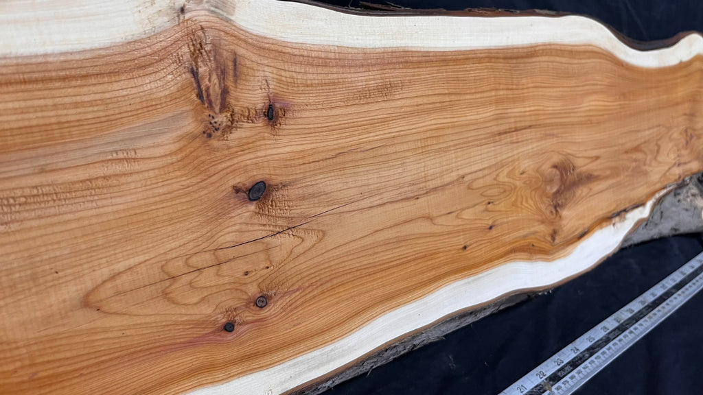Coffee table top yew, slab, board 1079 L x 245 W x 28 D mm    (769)
