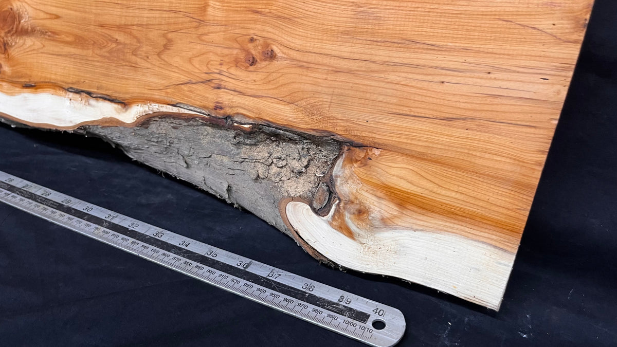 Coffee table top yew, slab, board 1079 L x 245 W x 28 D mm    (769)