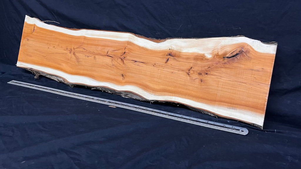 Coffee table top yew, slab, board 1079 L x 245 W x 28 D mm    (769)