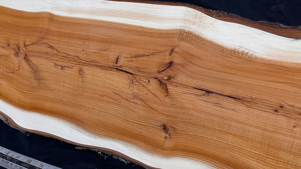 Coffee table top yew, slab, board 1079 L x 245 W x 28 D mm    (769)