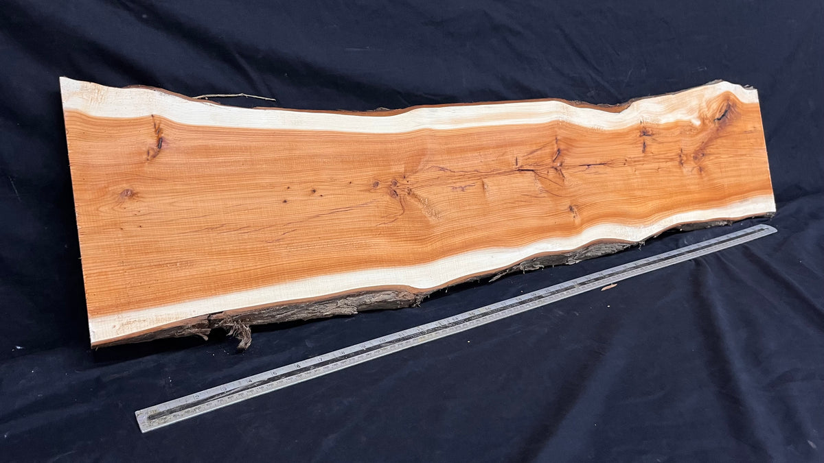 Coffee table top yew, slab, board 1079 L x 245 W x 28 D mm    (769)
