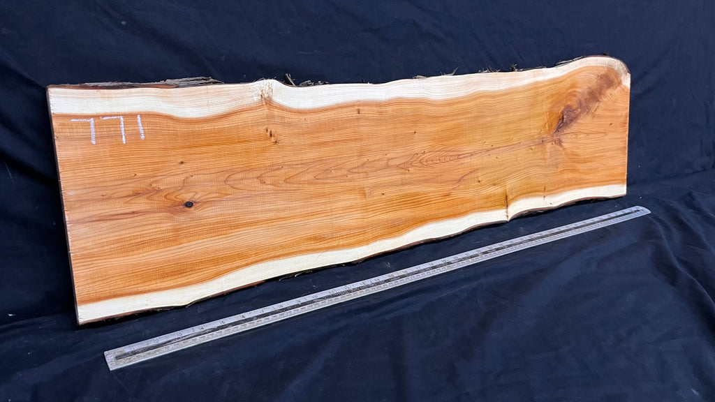 Hardwood yew, slab, board 1058 L x 270 W x 28 D mm    (771)