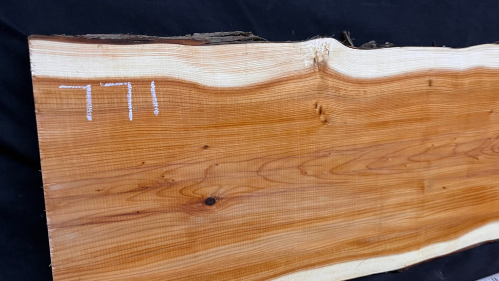 Hardwood yew, slab, board 1058 L x 270 W x 28 D mm    (771)