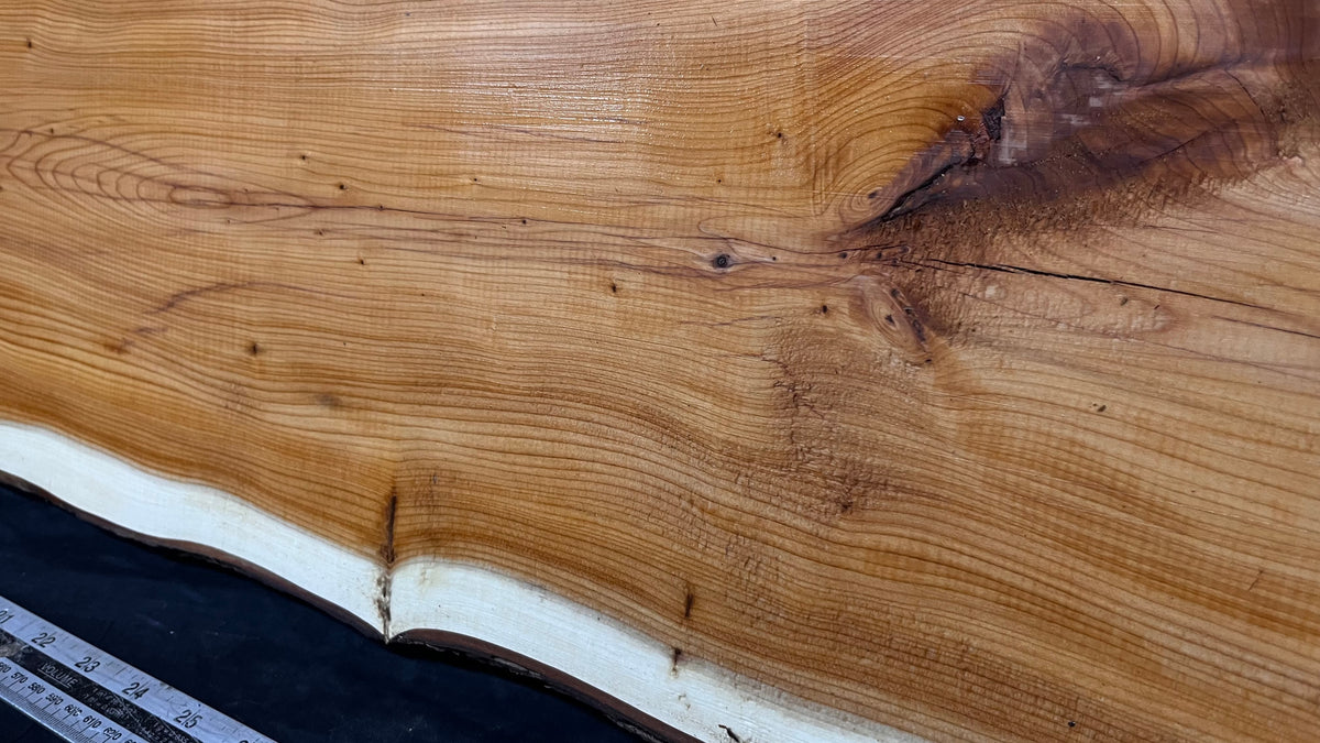 Hardwood yew, slab, board 1058 L x 270 W x 28 D mm    (771)