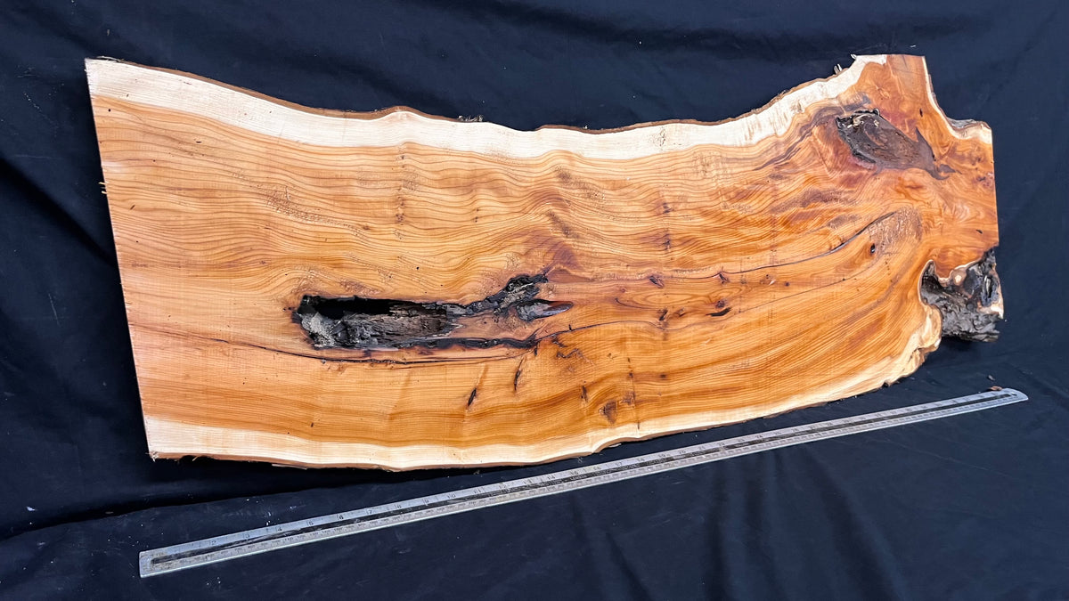 Coffee table top, yew, slab, board 1075 L x 403 W x 25 D mm    (774)