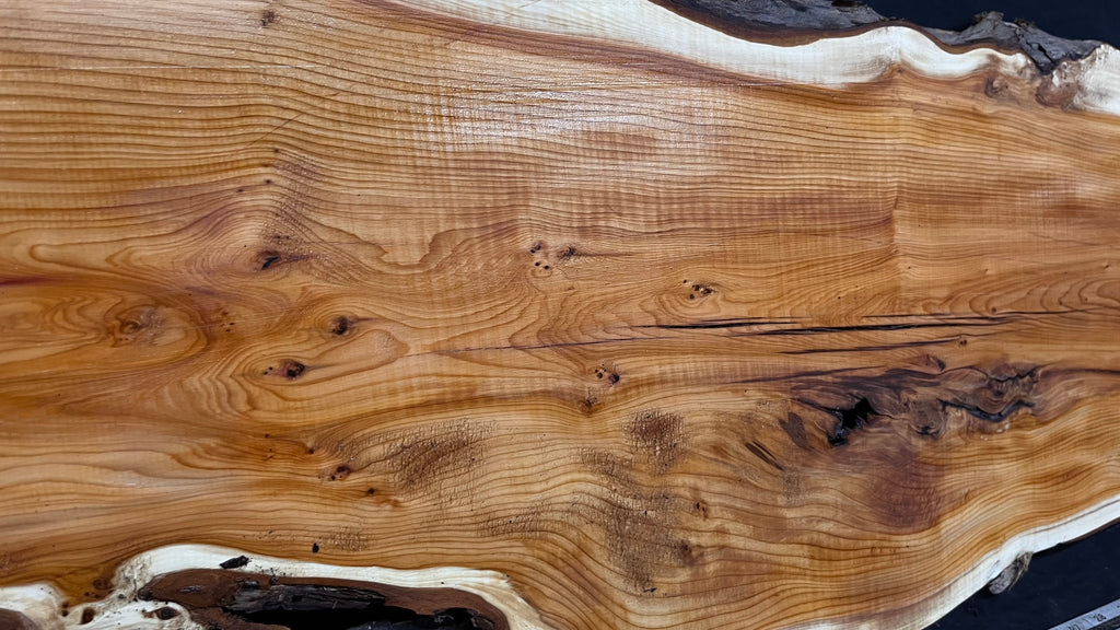 Coffee table top, yew, slab, board 1317 L x 405 W x 26 D mm    (776)