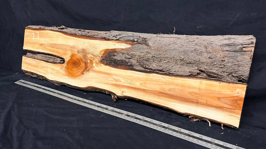 Yew, slab, shelf, mantle, board 821 L x 218 W x 28 D mm    (777)