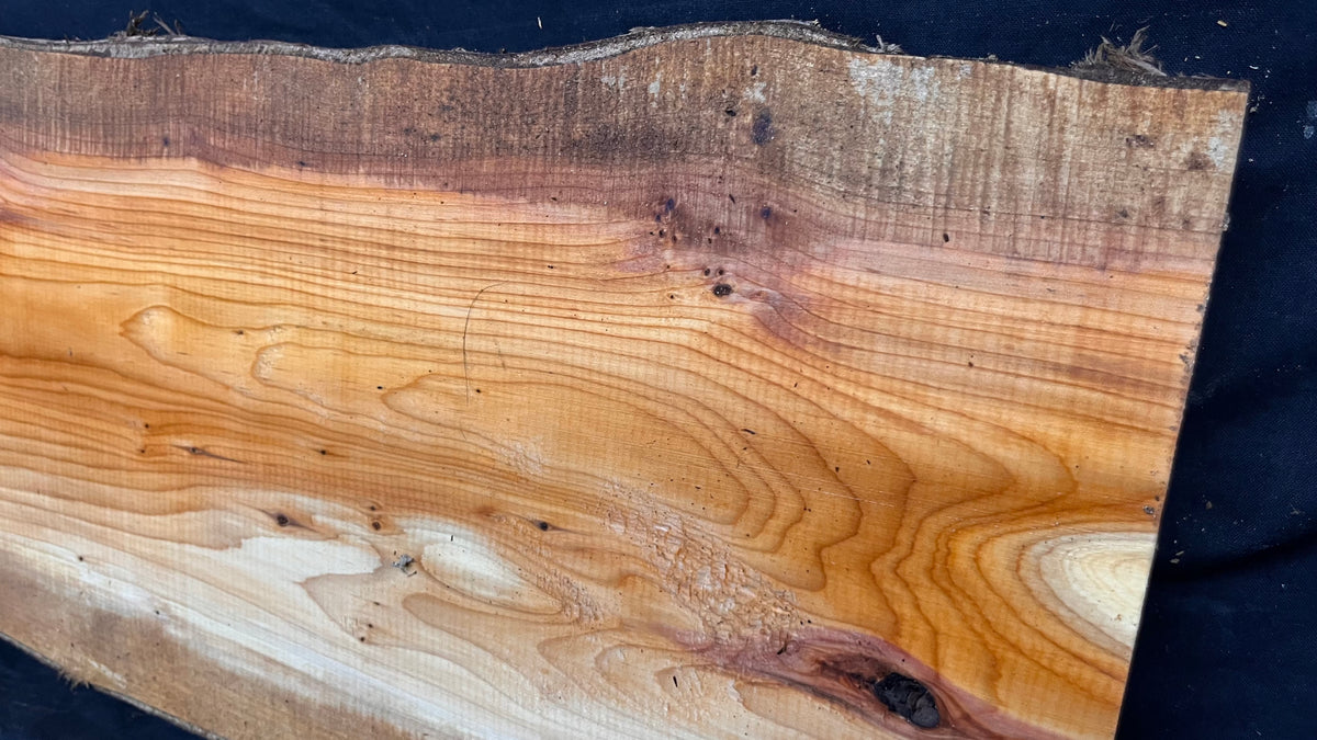 Yew, slab, shelf, mantle, board 818 L x 211 W x 28 D mm    (778)
