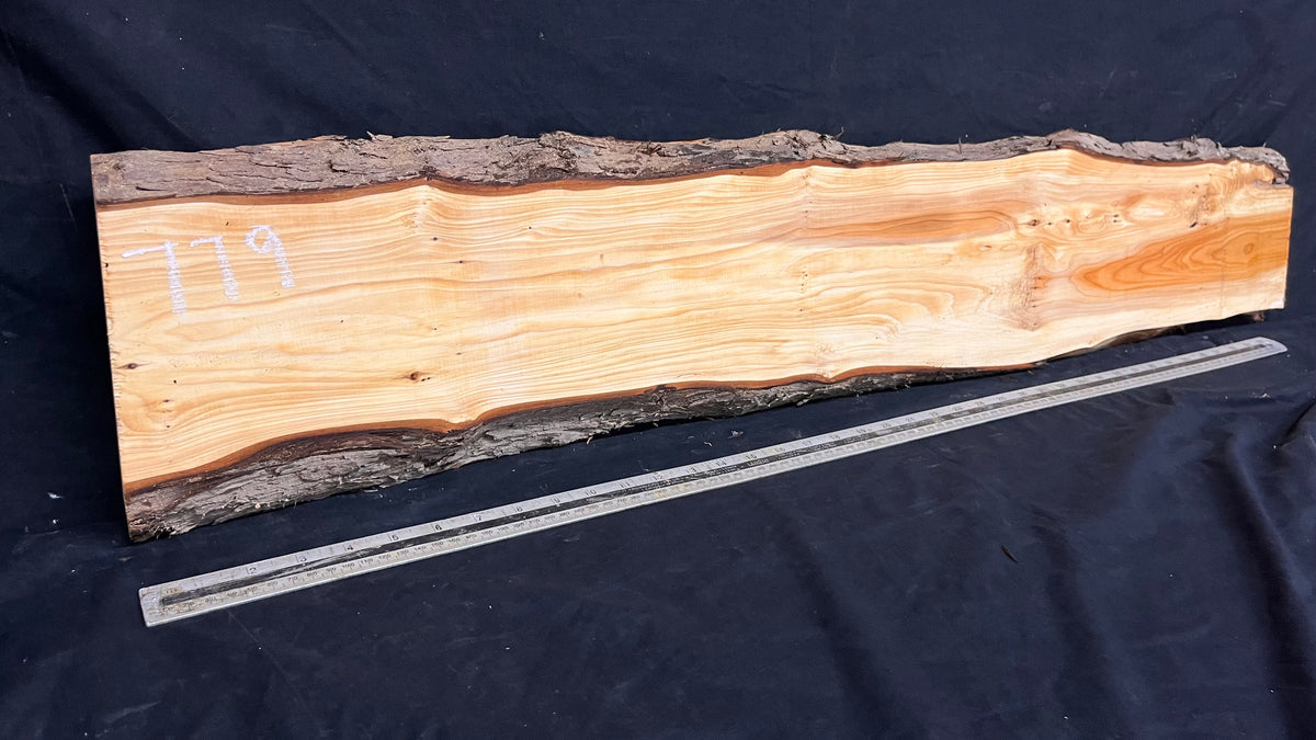Yew, slab, shelf, mantle, board 1094 L x 203 W x 28 D mm    (779)