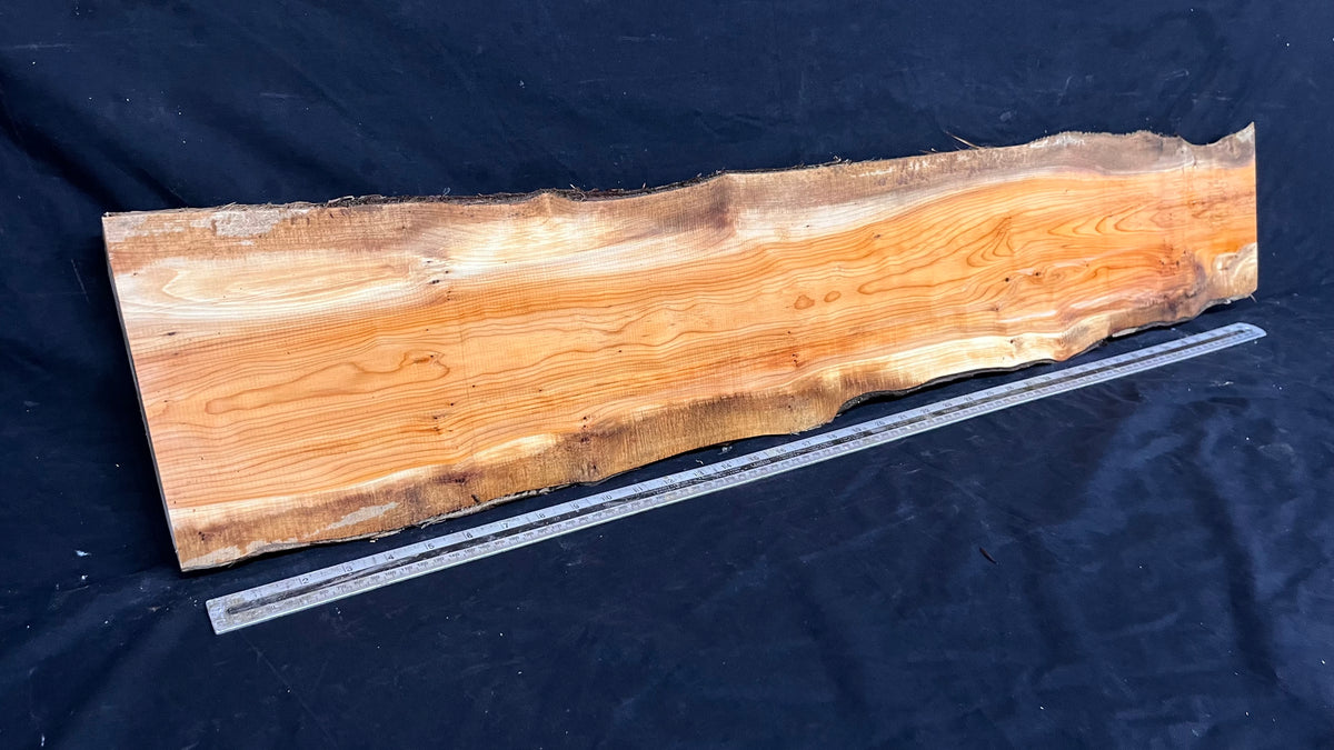 Yew, slab, shelf, mantle, board 1094 L x 203 W x 28 D mm    (779)