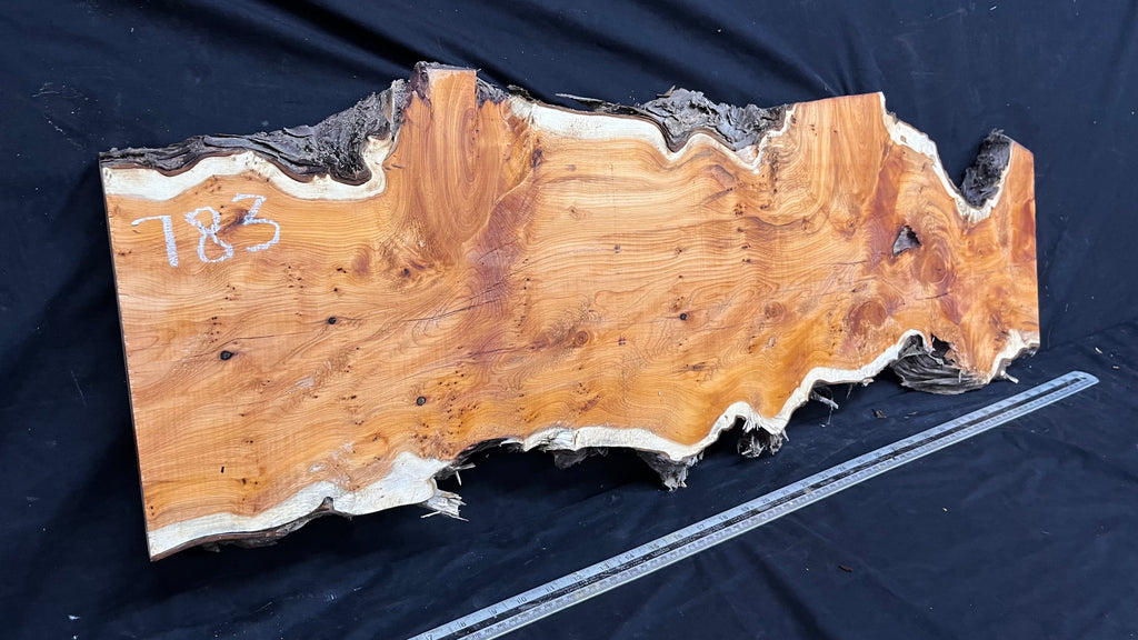 Coffee table top, pippy yew, slab, board 968 L x 345 W x 42 D mm    (783)