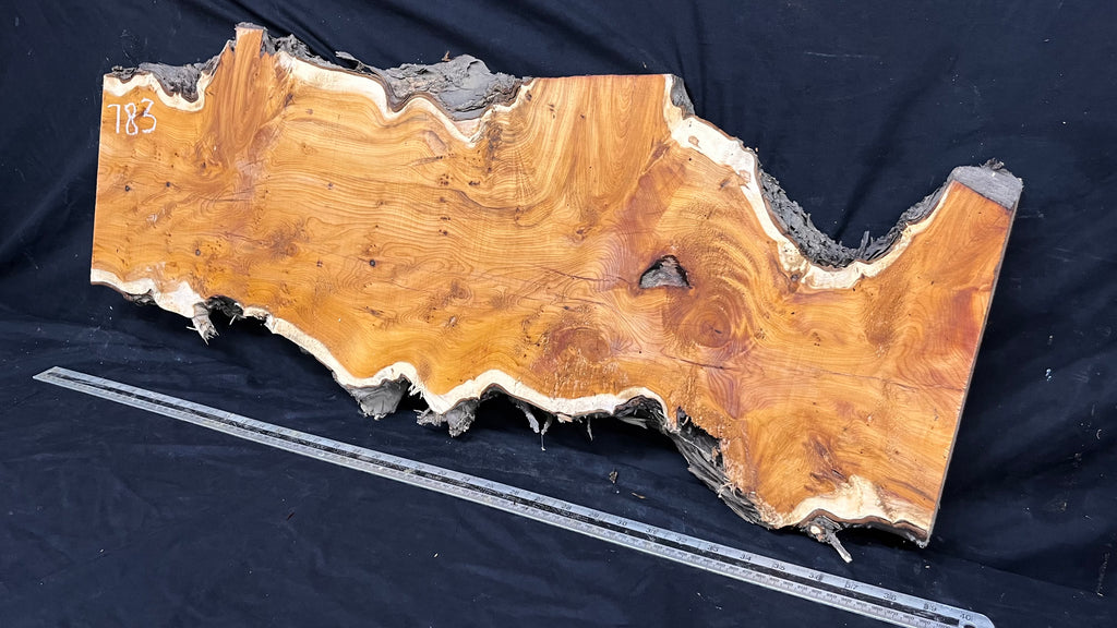 Coffee table top, pippy yew, slab, board 968 L x 345 W x 42 D mm    (783)