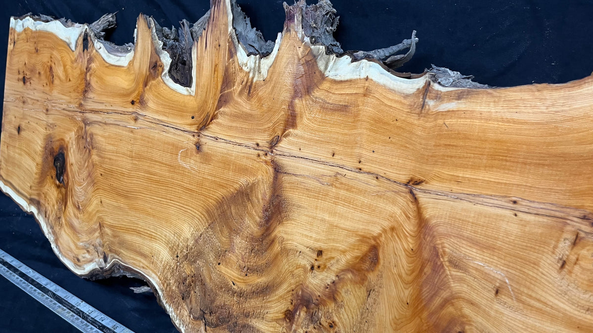 Coffee table top, pippy yew, slab, board 968 L x 345 W x 42 D mm    (783)