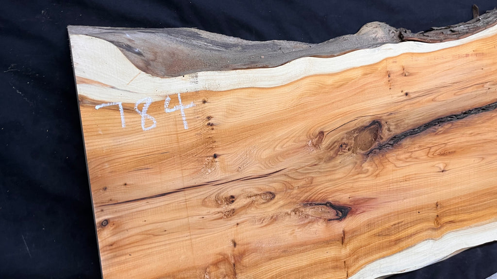 Coffee table top, yew, slab, board 959 L x 486 W x 42 D mm    (784)