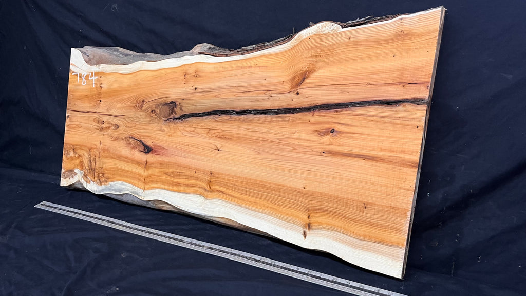 Coffee table top, yew, slab, board 959 L x 486 W x 42 D mm    (784)