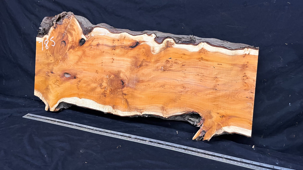 Coffee table top, yew, slab, board 857 L x 396 W x 42 D mm    (785)