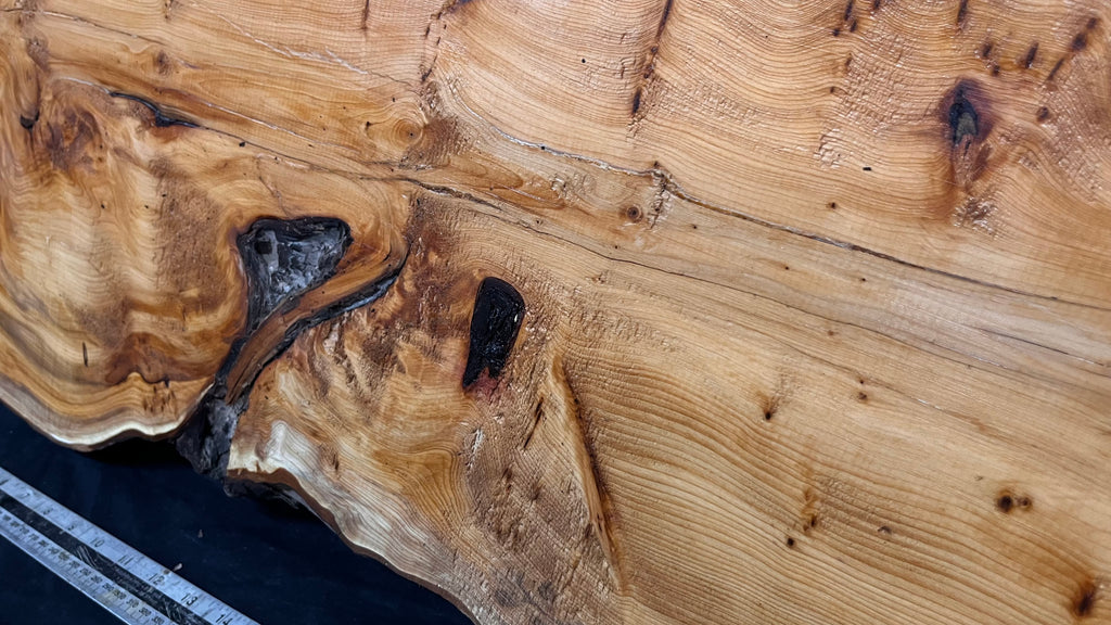 Coffee table top, yew, slab, board 857 L x 396 W x 42 D mm    (785)