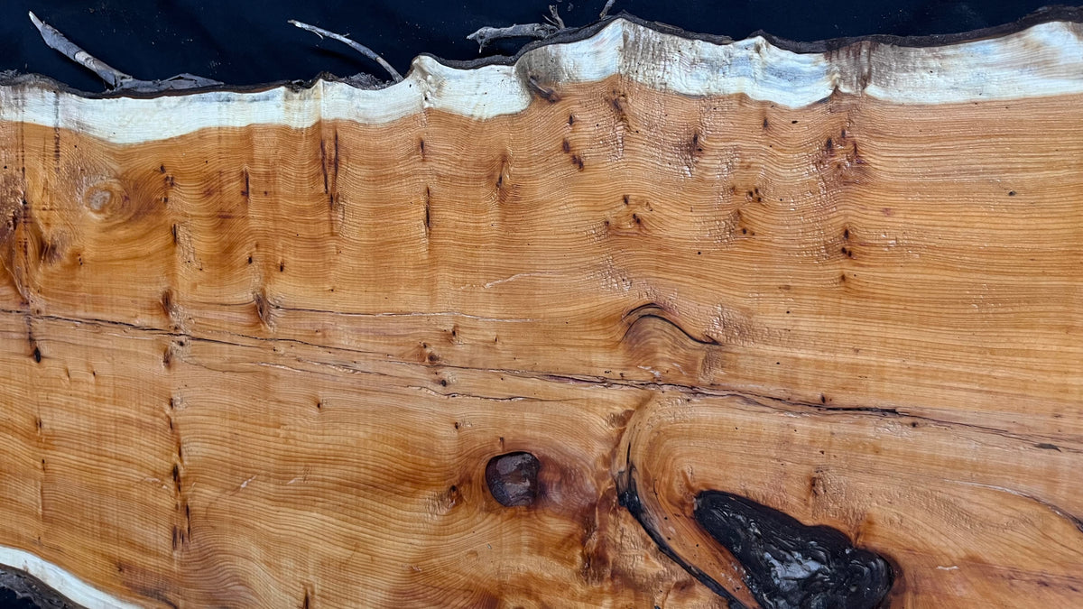 Coffee table top, yew, slab, board 848 L x 427 W x 46 D mm    (788)