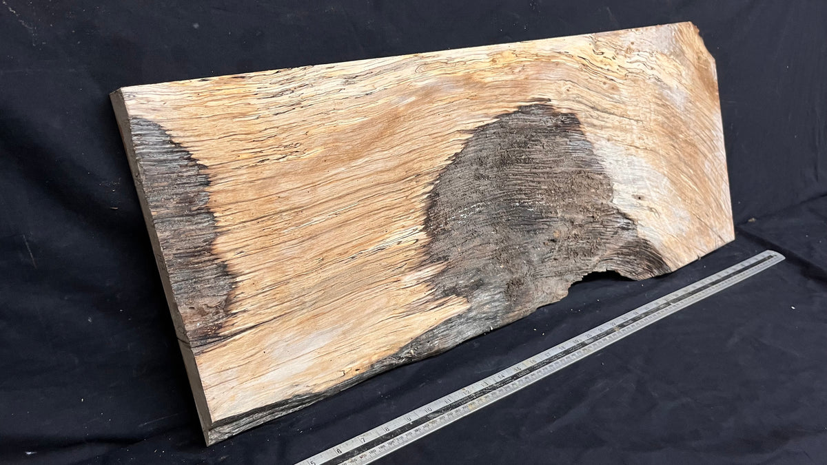 Resin table project, rippled hornbeam 871 L x 351 W x 31 D mm          (792)