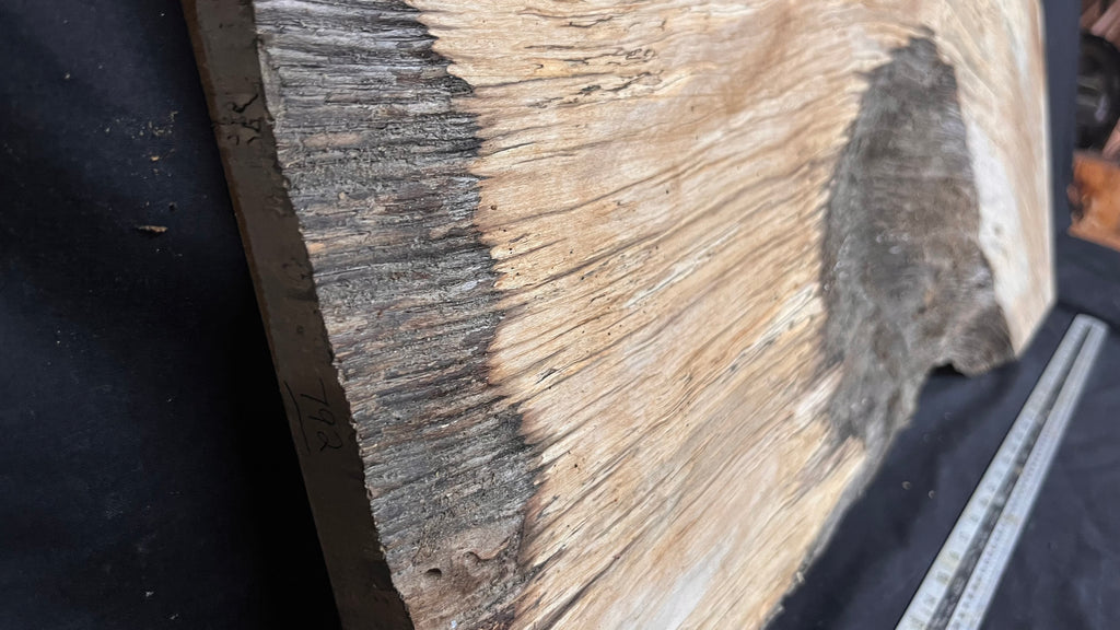 Resin table project, rippled hornbeam 871 L x 351 W x 31 D mm          (792)