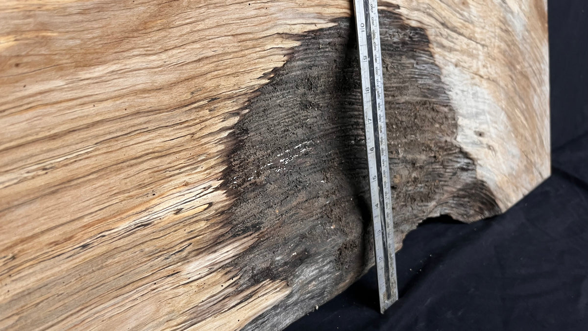 Resin table project, rippled hornbeam 871 L x 351 W x 31 D mm          (792)