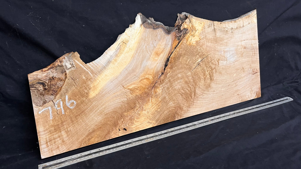 Shelving, shelf, ledge, rippled hornbeam 884 L x 369 W x 23 D mm          (796)