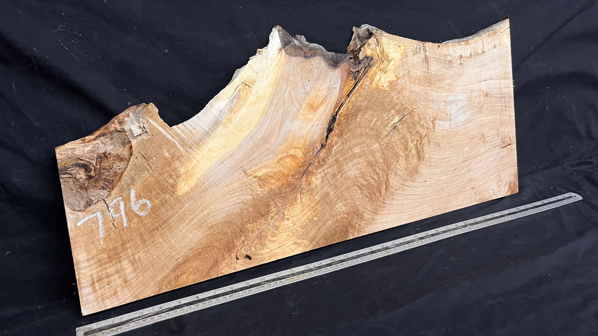 Shelving, shelf, ledge, rippled hornbeam 884 L x 369 W x 23 D mm          (796)