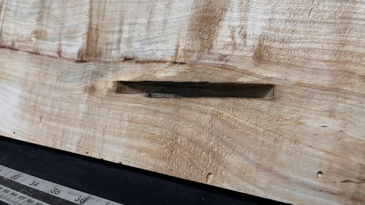 Shelving, shelf, ledge, rippled hornbeam 1154 L x 408 W x 28 D mm          (799)