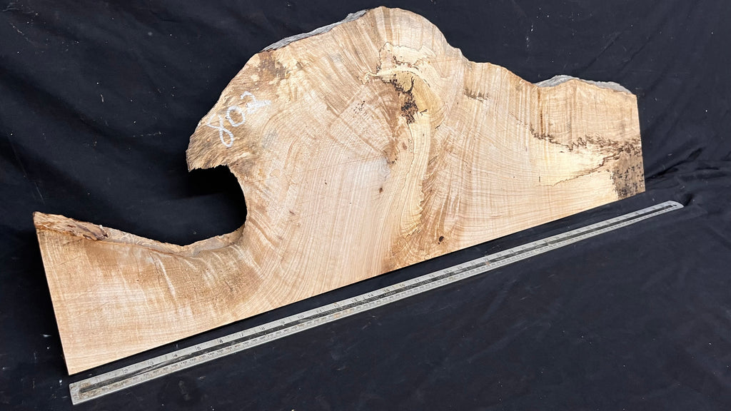 Shelving, shelf, ledge, rippled hornbeam 1002 L x 365 W x 28 D mm          (802)