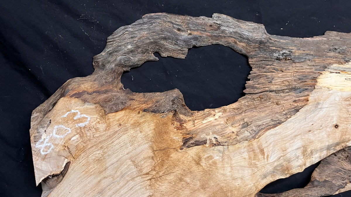 Resin table top, rippled hornbeam 1370 L x 430 W x 35 D mm          (803)