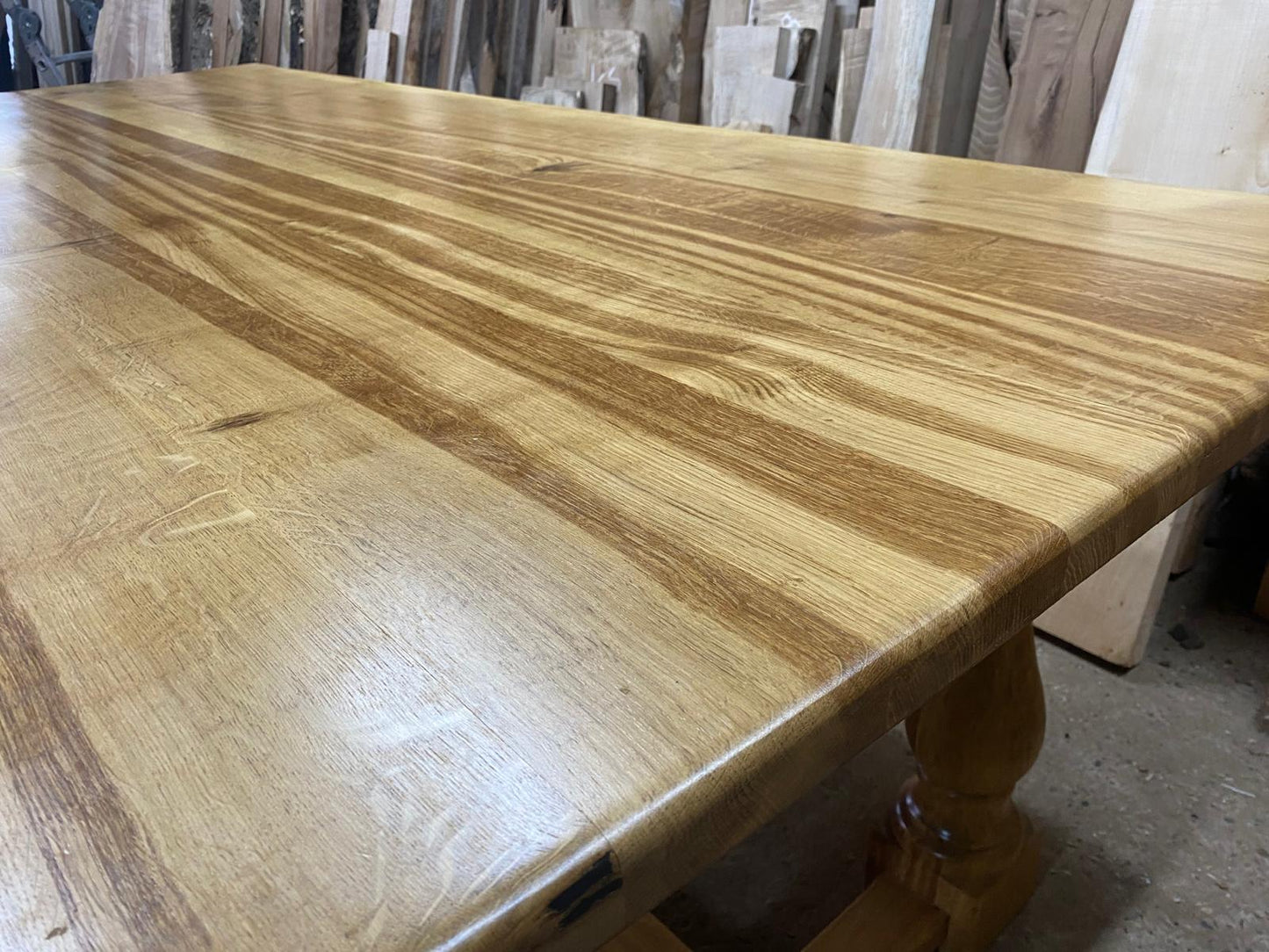 Solid oak refectory table 8-10 seater
