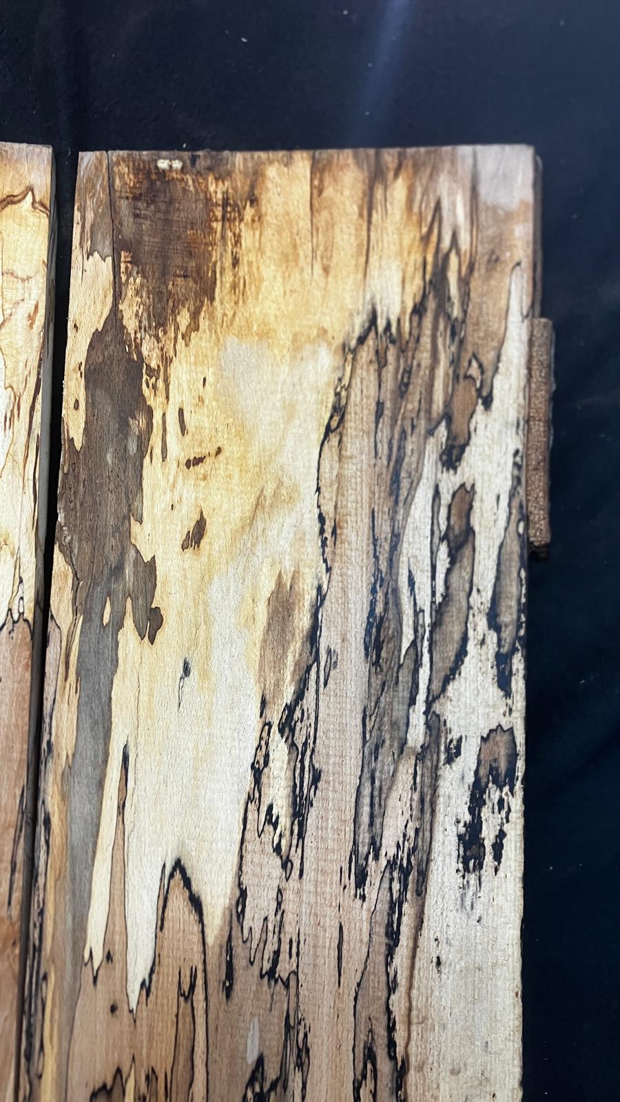 Spalted beech bookmatched tone wood guitar drop tops    (922)