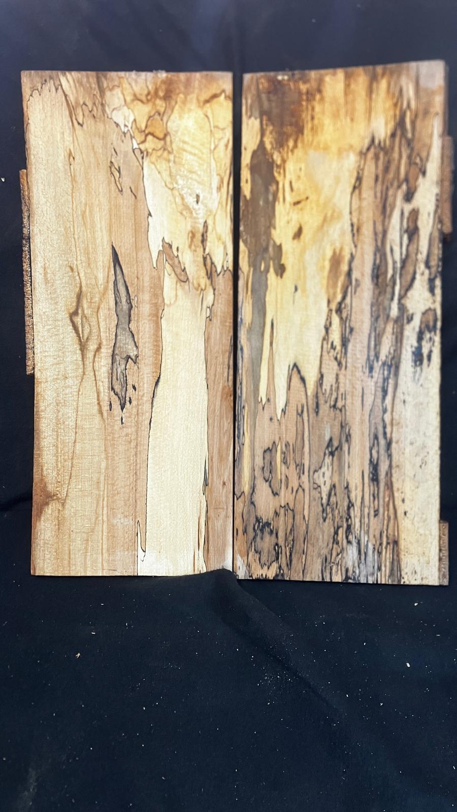 Spalted beech bookmatched tone wood guitar drop tops    (922)