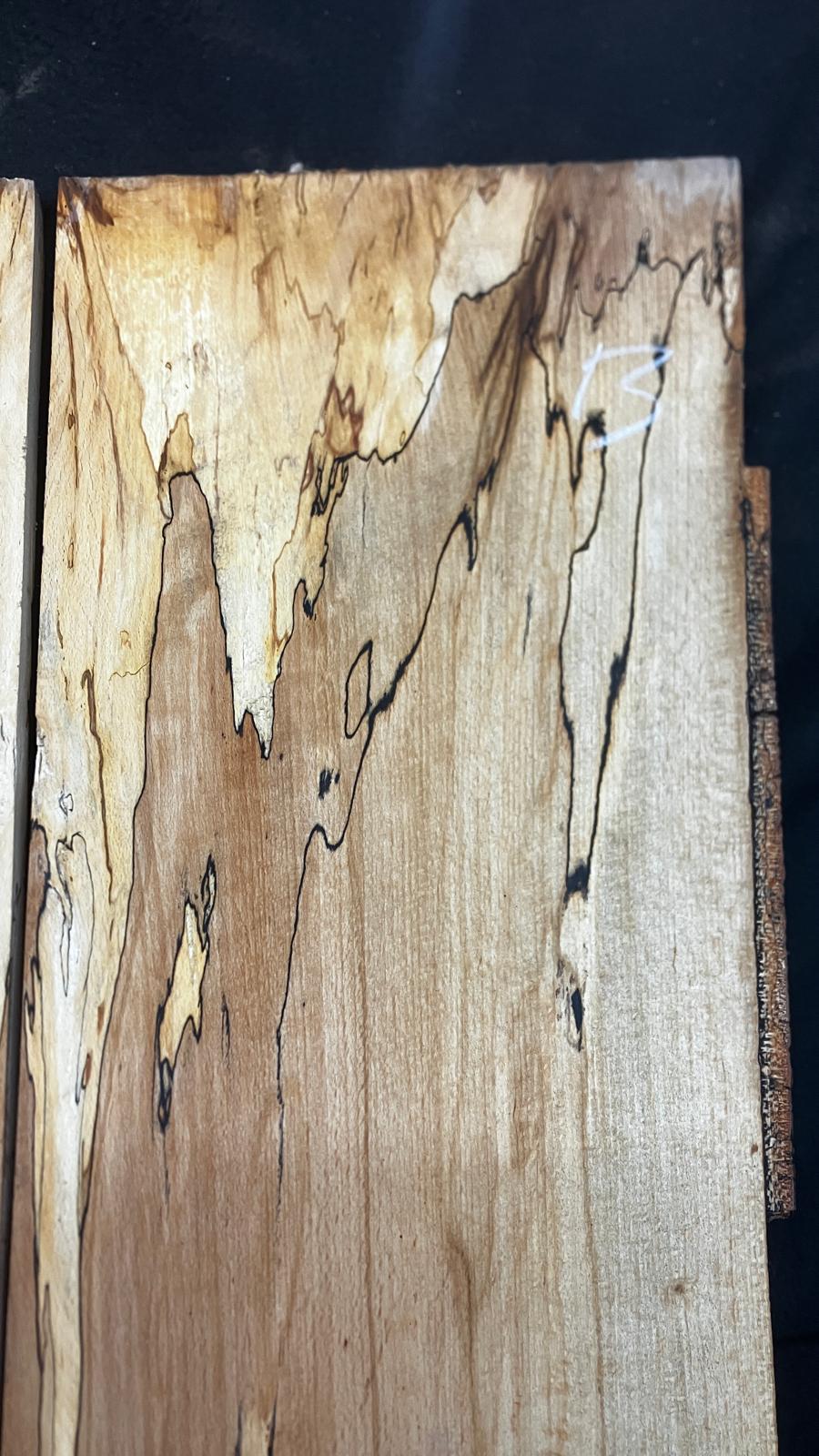 Spalted beech bookmatched tone wood guitar drop tops    (922)